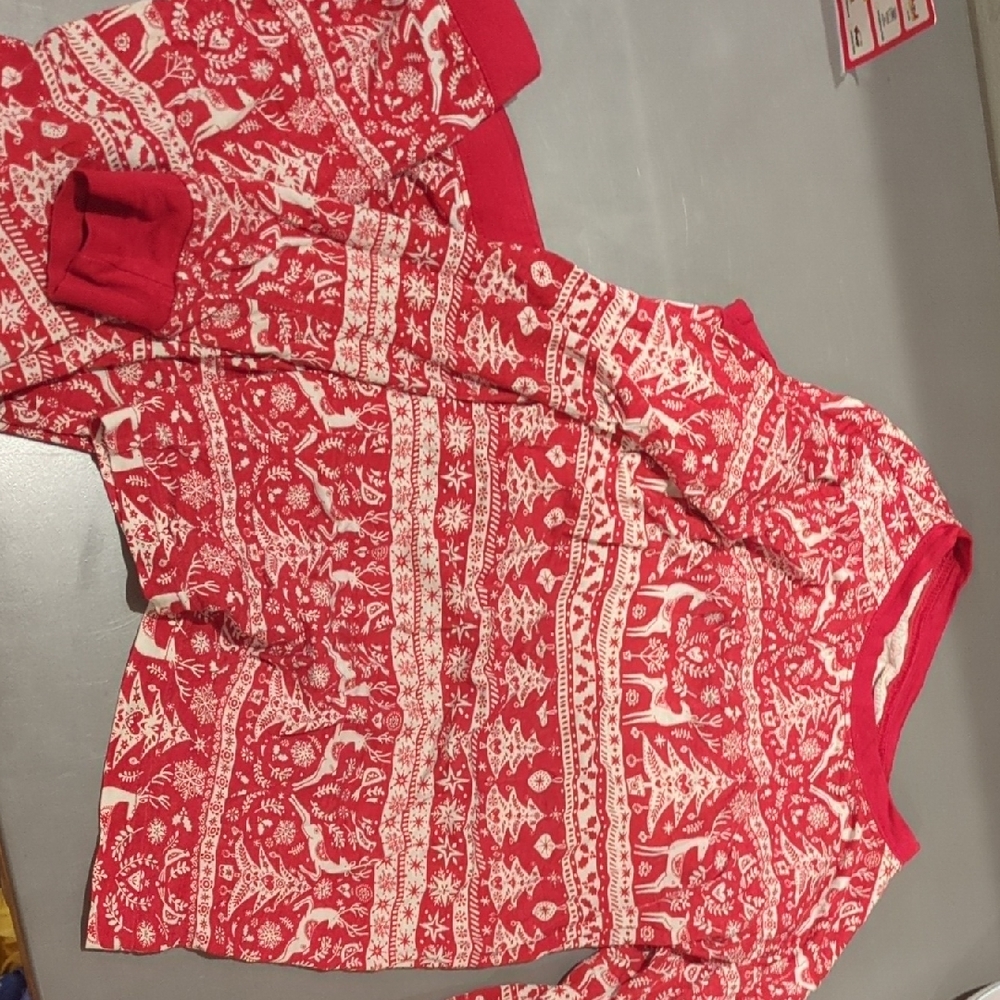 Little Sleepies Red and White Holiday Pajama Top